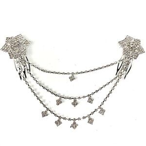 Clear Rhinestone Draping Hair Comb Jewelry